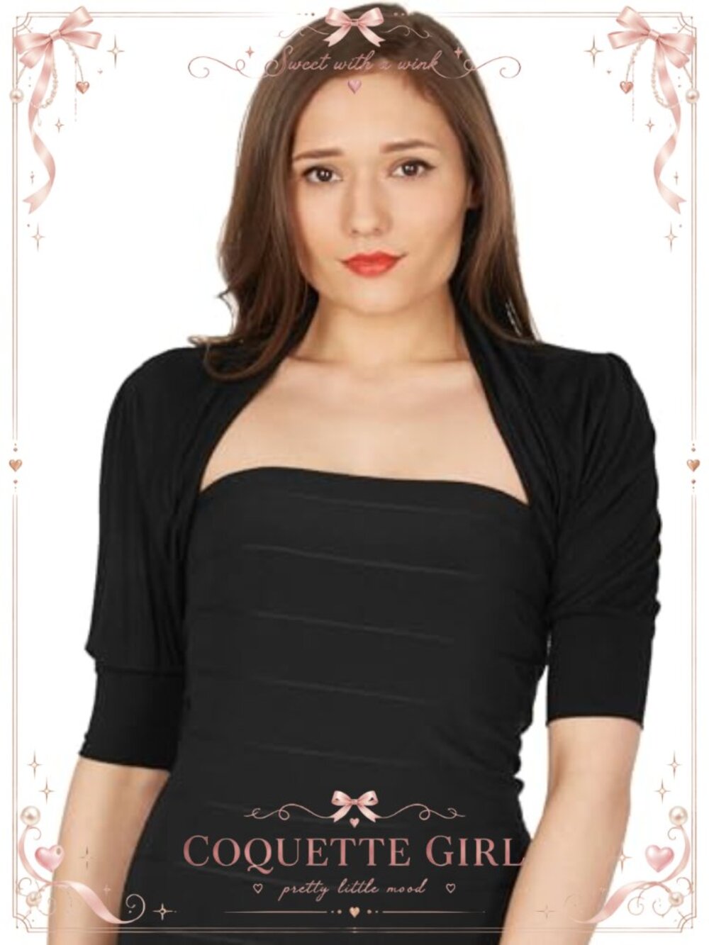 Stretch Jersey Half Sleeve Cropped Shrug Fitted Cover-Up for Formal Occasions